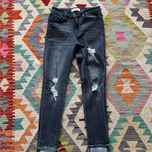 Distressed Black Women's Jeans